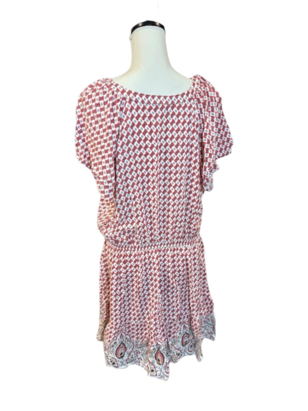Women's LOFT dress XL Red White Patterned - Picture 3 of 9